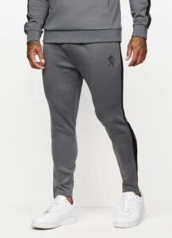 Gym King Poly Tracksuit Bottoms - Dark Grey/Black
