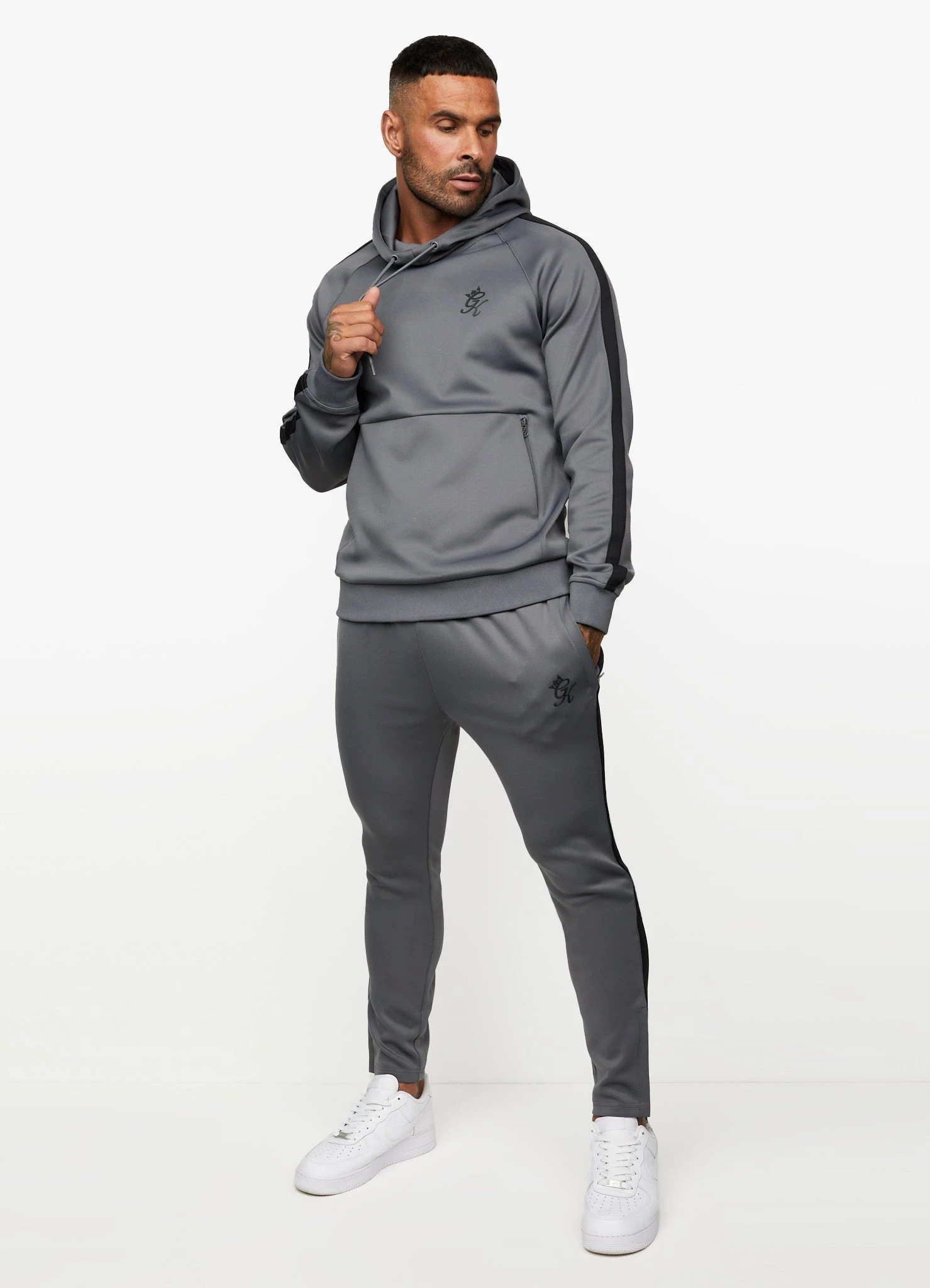 Gym King Poly Tracksuit Bottoms - Dark Grey/Black 9 Gym King Poly Tracksuit Bottoms - Dark Grey/Black - Image 7