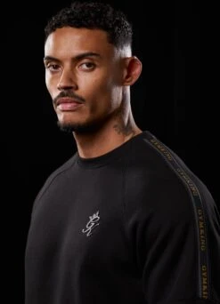 Gym King Premium Taped Crew - Black/Gold -Gym King Store PREMIUMTAPEDCREW JOGGER BLACKGOLDSWT A2BDPTSB A2BDB 56