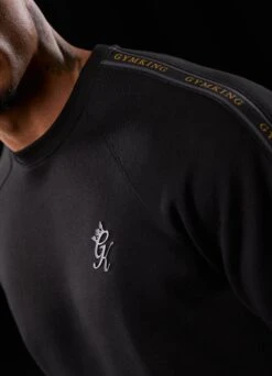 Gym King Premium Taped Crew - Black/Gold -Gym King Store PREMIUMTAPEDCREW JOGGER BLACKGOLDSWT A2BDPTSB A2BDB 57