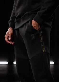Gym King Premium Taped Jogger - Black/Gold -Gym King Store PREMIUMTAPEDCREW JOGGER BLACKGOLDSWT A2BDPTSB A2BDB 58