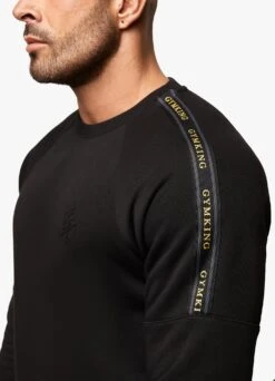 Gym King Premium Taped Tracksuit - Black/Gold -Gym King Store PREMIUMTAPEDCREW JOGGER BLACKGOLDSWT A2BDPTSB A2BDB 72 cea5eee8 9484 4ca0 91d1 bfb1fd014fbf