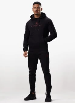 Gym King Pro Logo Fleece Hood - Black/Red -Gym King Store PROLOGOHOOD JOGGER BLACKREDHDE A2C34TSB A2C3A 456