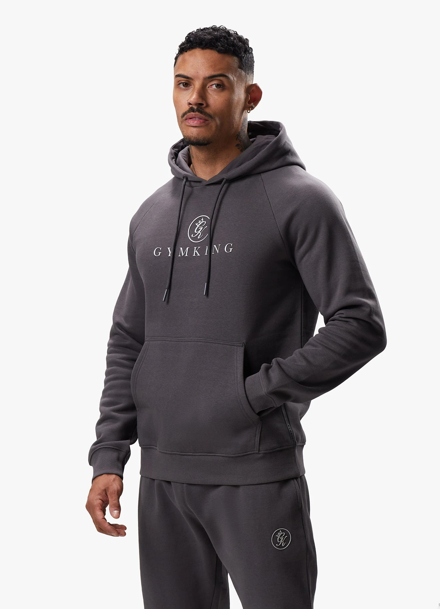 Gym King Pro Logo Fleece Tracksuit - Graphite 6 Gym King Pro Logo Fleece Tracksuit - Graphite - Image 4