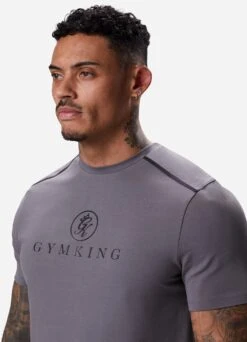 Gym King Pro Logo Tee V2 - Fossil Grey -Gym King Store PROLOGOTEE SHORT FOSSILGREYSST A2CI7SHR A2CI9133
