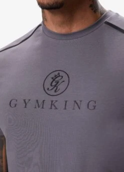 Gym King Pro Logo Tee V2 - Fossil Grey -Gym King Store PROLOGOTEE SHORT FOSSILGREYSST A2CI7SHR A2CI9135