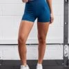Gym King Sculpt Seamless 3" Short - Marine Teal -Gym King Store Q124LADIESGYMCAMP4203copy