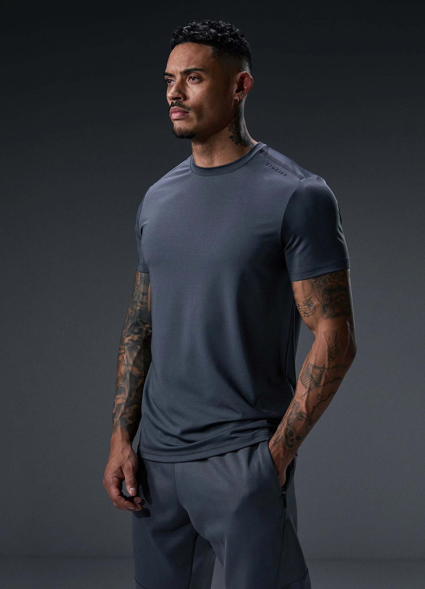 Gym King Alpha Poly Tee - Graphite 8 Gym King Alpha Poly Tee - Graphite - Image 6