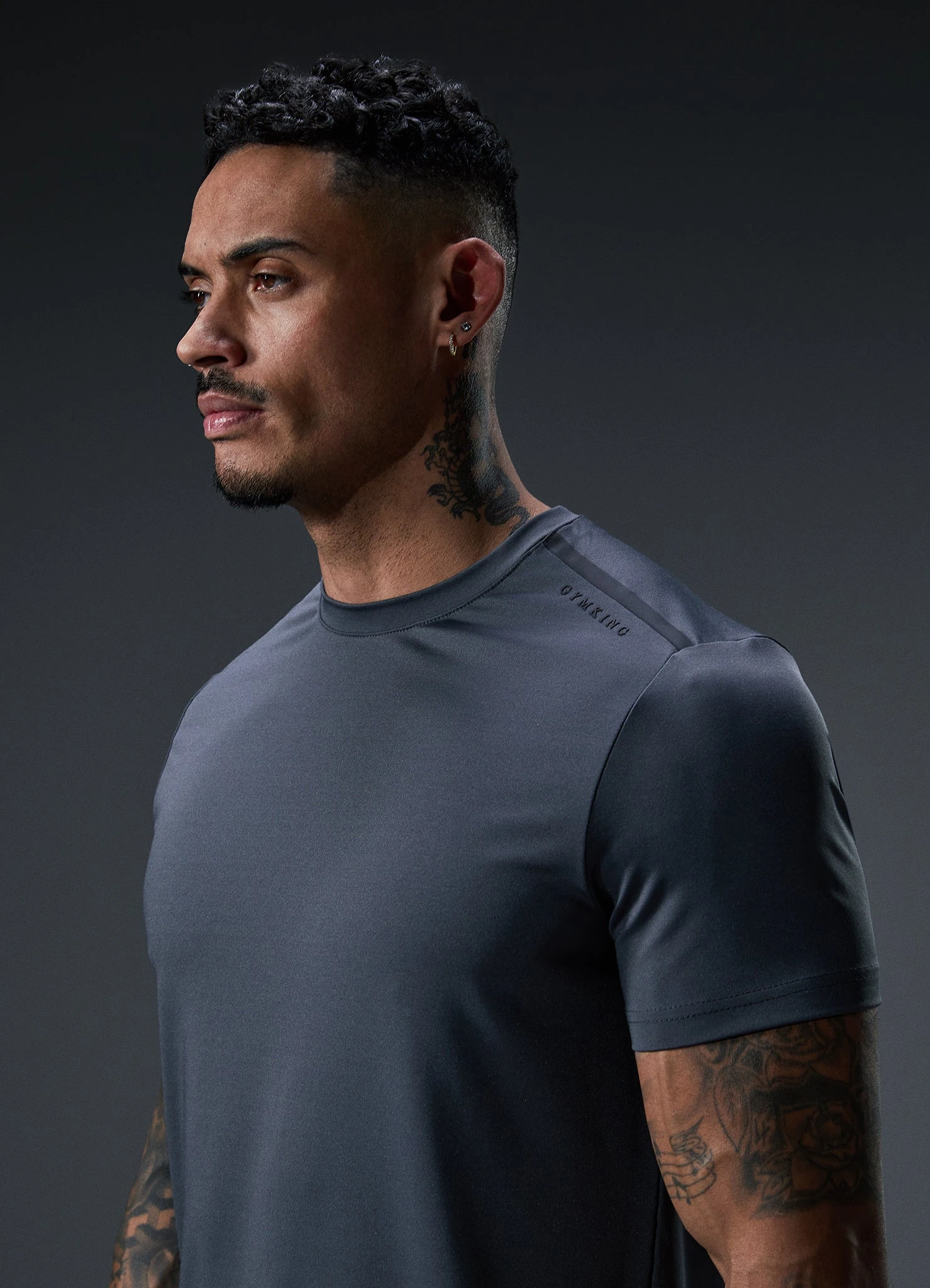 Gym King Alpha Poly Tee - Graphite 10 Gym King Alpha Poly Tee - Graphite - Image 8