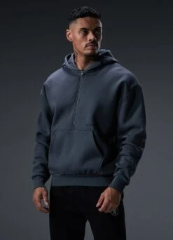 Gym King Alpha 1/2 Zip Hood - Graphite -Gym King Store Q124MENSECOMALPHA EST2675copy