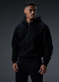 Gym King Alpha 1/2 Zip Hood - Black -Gym King Store Q124MENSECOMALPHA EST2691copy