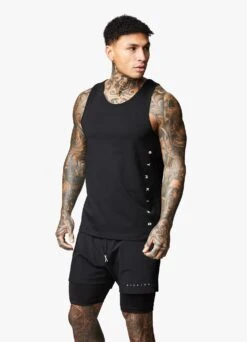 Gym King Rebellion Vest - Black -Gym King Store REBELLIONVEST SHORT BLACKVST A2AL91
