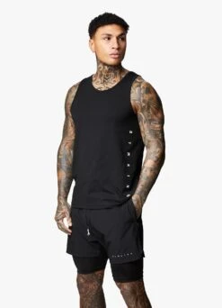Gym King Rebellion Vest - Black -Gym King Store REBELLIONVEST SHORT BLACKVST A2AL92