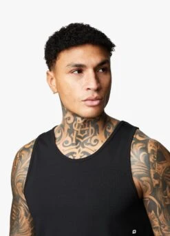 Gym King Rebellion Vest - Black -Gym King Store REBELLIONVEST SHORT BLACKVST A2AL93