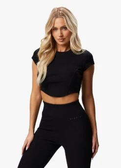 Gym King Refresh Contoured Rib Top - Black