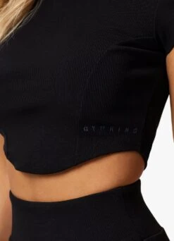 Gym King Refresh Contoured Rib Top - Black -Gym King Store REFRESHCONTROUREDRIBTOP LEGGING BLACKWST A2BTIWLG A2BTX 108
