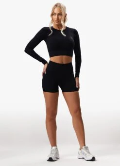 Gym King Sculpt Seamless LS Top - Black -Gym King Store SCULPTLSTOP SHORT BLACKWLT A2AYPWSR A2BQ8 326