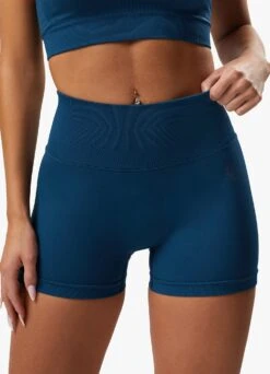 Gym King Sculpt Seamless 3" Short - Marine Teal -Gym King Store SCULPTSEAMLESSBRA SHORT MARINETEALWBT A2AYMWSR A2BQ5 288