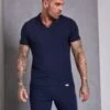 Gym King Signature Texture Polo - Navy -Gym King Store SIGNATURECATALOGUE249258