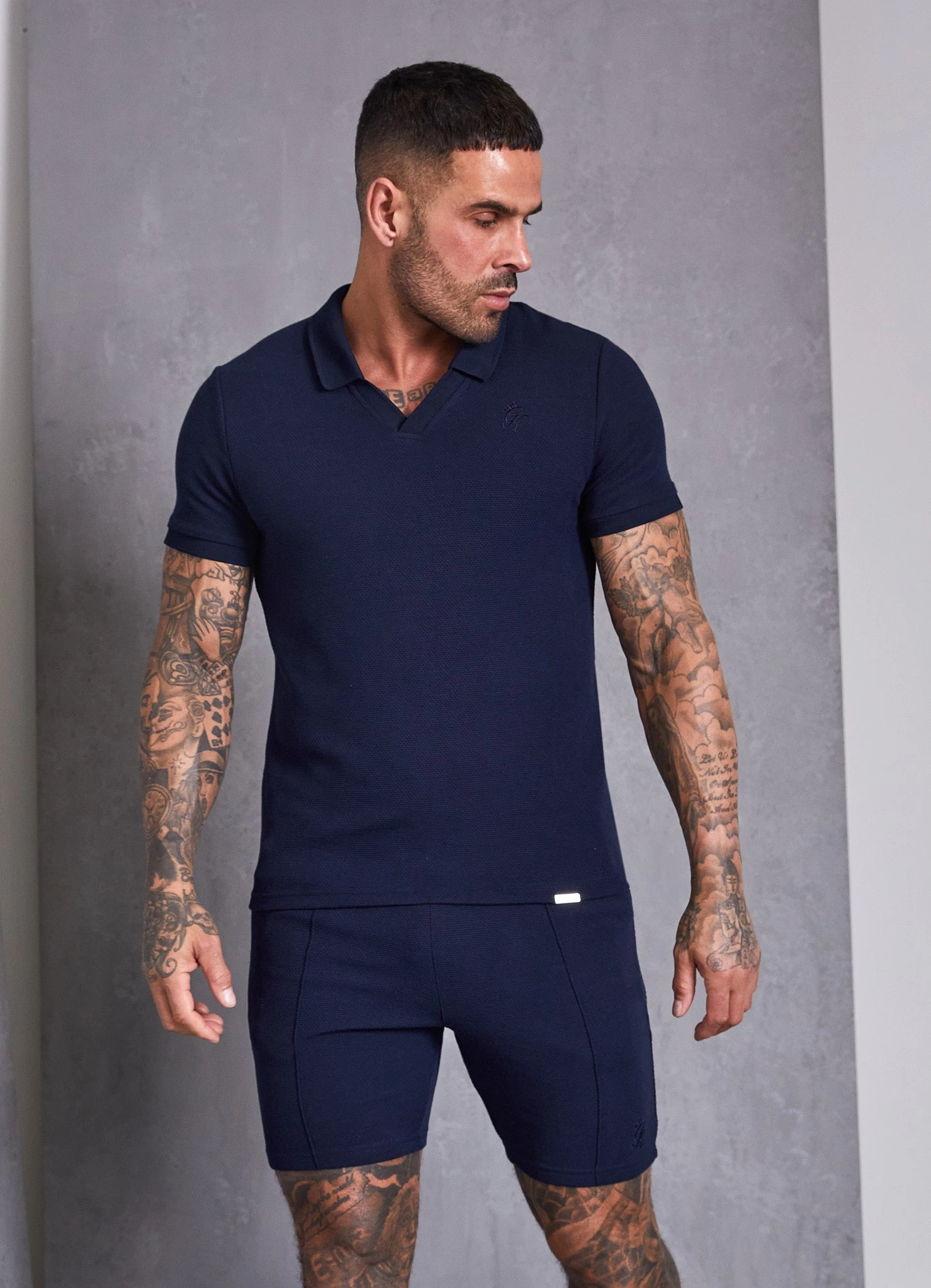 Gym King Signature Texture Polo - Navy 3 Gym King Signature Texture Polo - Navy