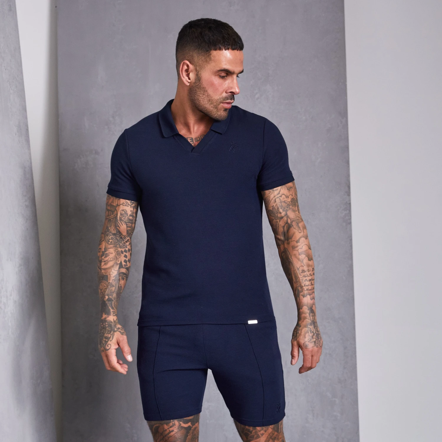 Gym King Signature Texture Polo - Navy 4 Gym King Signature Texture Polo - Navy - Image 2