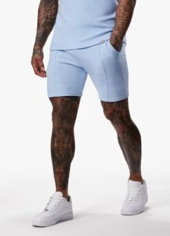 Gym King Signature Texture Short - Cloud Blue -Gym King Store SIGNATURETEXTUREPOLO SHORT CLOUDBLUEPOS A2CNUSHR A2CNZ191
