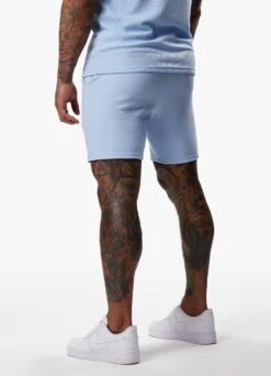 Gym King Signature Texture Short - Cloud Blue -Gym King Store SIGNATURETEXTUREPOLO SHORT CLOUDBLUEPOS A2CNUSHR A2CNZ192