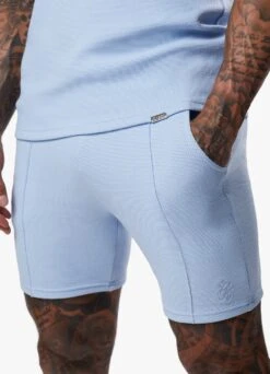 Gym King Signature Texture Short - Cloud Blue -Gym King Store SIGNATURETEXTUREPOLO SHORT CLOUDBLUEPOS A2CNUSHR A2CNZ196