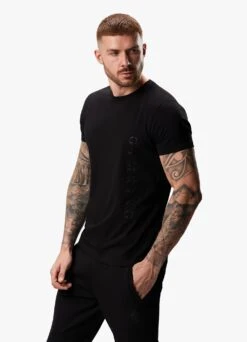 Gym King Split Linear Tee - Black