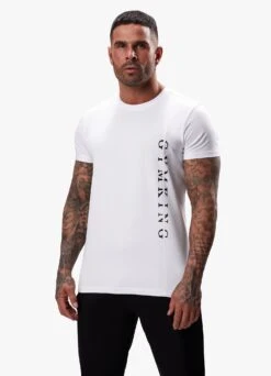Gym King Split Linear Tee - White -Gym King Store SPLITLINEARTEE JOGGER WHITEBLACKSST A2CR1TSB A2CRD52