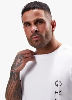 Gym King Split Linear Tee - White -Gym King Store SPLITLINEARTEE JOGGER WHITEBLACKSST A2CR1TSB A2CRD56