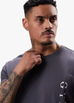 Gym King Split Linear Tee - Graphite -Gym King Store SPLITLINEARTEE SHORT GRAPHITESST A2CR3SHR A2CR731