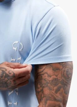 Gym King Split Linear Tee - Soft Blue -Gym King Store SPLITLINEARTEE SHORT SOFTBLUESST A2CR4SHR A2CR821