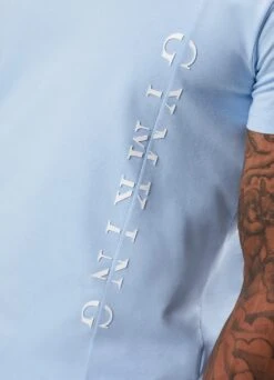 Gym King Split Linear Tee - Soft Blue -Gym King Store SPLITLINEARTEE SHORT SOFTBLUESST A2CR4SHR A2CR822