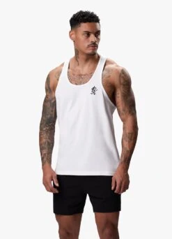 Gym King Stringer Jersey Vest - White