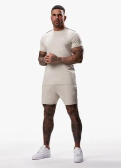 Gym King Taped Jersey Tee - Light Stone -Gym King Store TAPEDJERSEYTEE SHORT LIGHTSTONESST A2CIFSHR A2CIK213