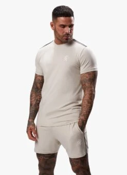 Gym King Taped Jersey Tee - Light Stone -Gym King Store TAPEDJERSEYTEE SHORT LIGHTSTONESST A2CIFSHR A2CIK214