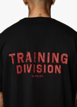 Gym King Training Division Tee - Black/Red -Gym King Store TDTEE BLACKREDSST A2B8D 156
