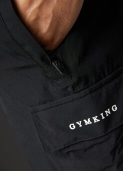 Gym King Utility Woven Cargo Short - Black -Gym King Store UTILITYWOVENBOMBER SHORT BLACKTST A27NSSHR A28YA 438