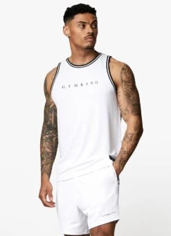 Gym King Brooklyn Mesh Vest - White 26 Gym King Brooklyn Mesh Vest - White -Gym King Store brooklyn