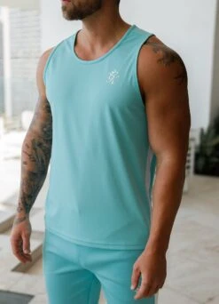 Gym King Core Plus Poly Vest - Aqua Blue -Gym King Store cppaqua6