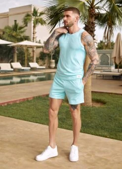 Gym King Brooklyn Mesh Vest - Aqua Blue -Gym King Store fulllength 152b947b 0239 40bd b2ec 16c09968662c