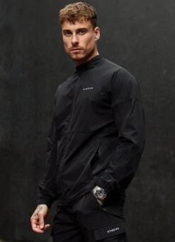 Gym King Utility Woven Bomber - Black -Gym King Store utility woven blk bomber web