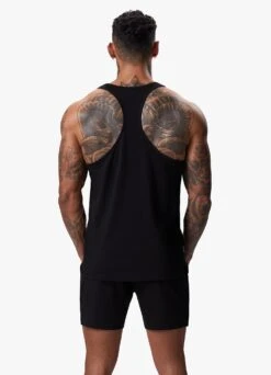 Gym King Stringer Jersey Vest - Black -Gym King Store vest4